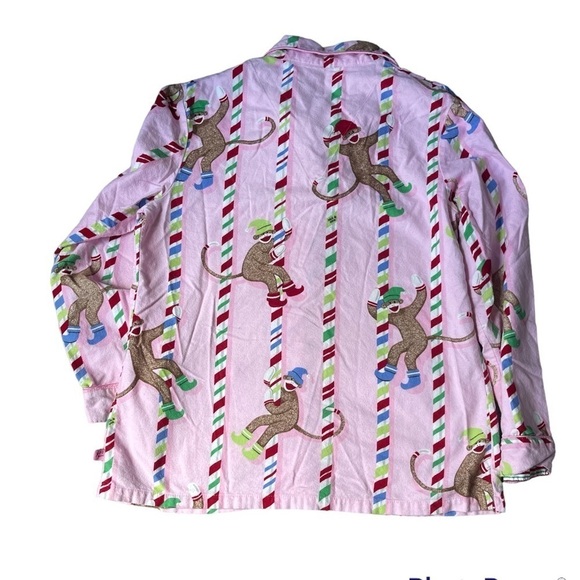 Nick & Nora Sock Monkey Flannel Pajamas - Picture 2 of 7